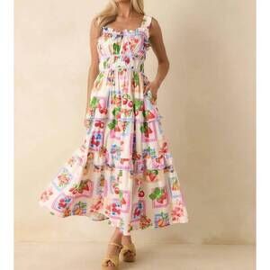NEW PROSPERINA molly midi dress in tutti fruitti print